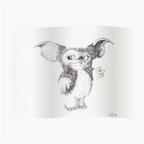 "Gizmo from Gremlins Ballpoint Pen Drawing" Poster by KrystleHickman ...