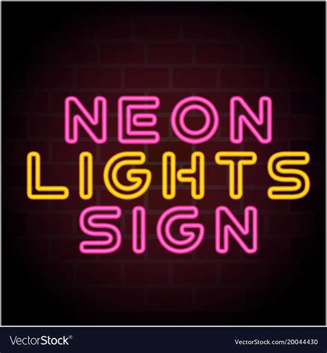 Neon lights sign black background image Royalty Free Vector