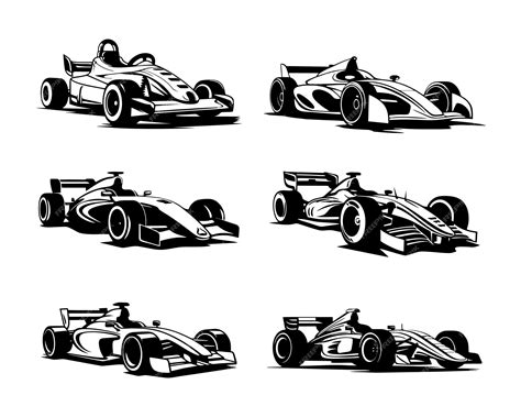 Premium Vector | A set collection of racing car silhouette illustrations