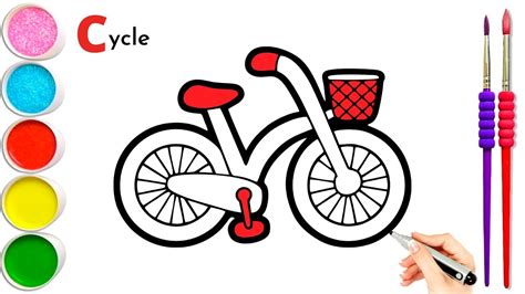 How to Draw Bicycle🚲🚴| Cycle Drawing for Kids | Bicycle Art for Kids ...