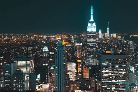 Free new york city night lights cityscape - Image