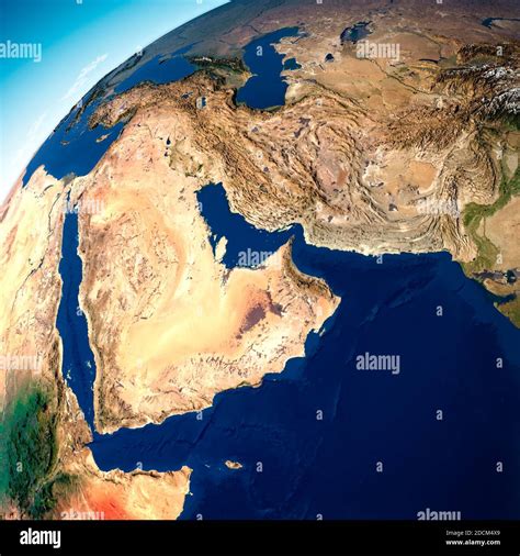 Map of the Arabian Peninsula, Middle East, map with relief and ...