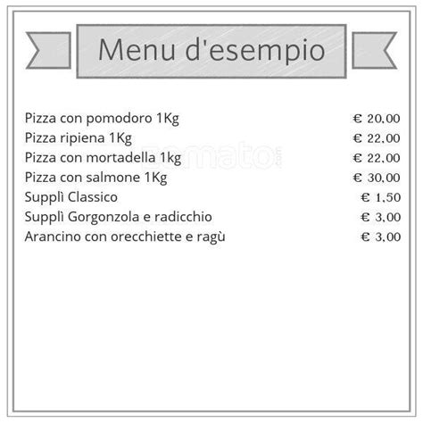 Pizzarium a Roma: Foto del Menu con Prezzi - Zomato Italia