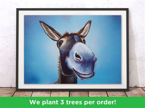 Donkey Art Print Donkey Wall Art Illustration Donkey Home | Etsy UK