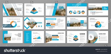 Blue Abstract Presentation Slide Templates Infographic Stock Vector ...