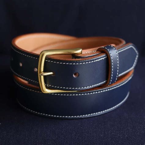 Buy Denim Blue Double Leather Belt Online - Free Shipping