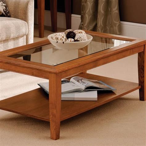 Wooden coffee table designs with glass top | Hawk Haven