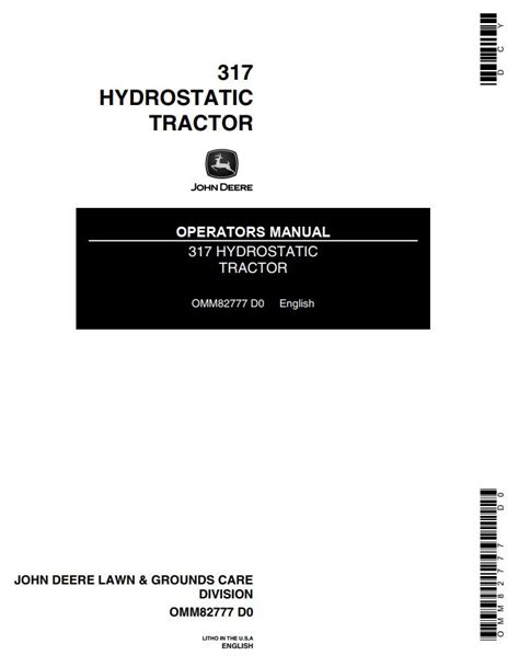 John Deere Hydroststic Tractor 317 Operators Manual | Auto Repair Manual Forum - Heavy Equipment ...