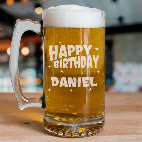 Personalized Happy Birthday Mug | Birthday Glass Engraved with Name