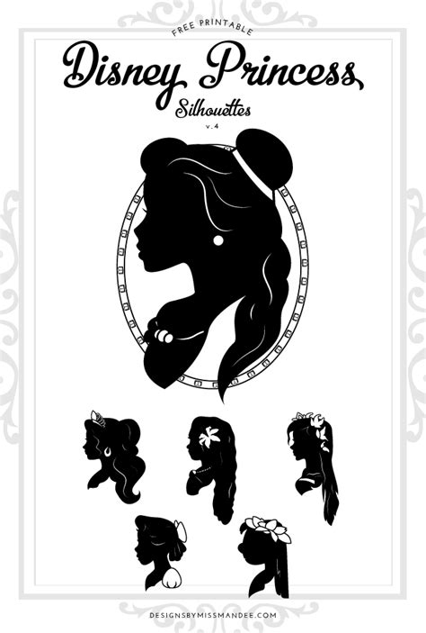 Disney Princess Silhouettes v.4 | Disney princess silhouette, Disney silhouettes, Princess ...