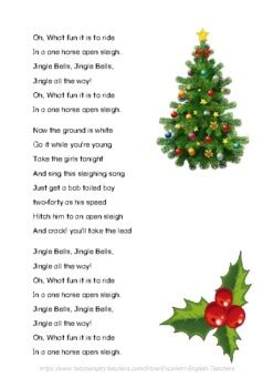 Christmas Lyrics: Jingle Bells Song by Excellent English Teachers