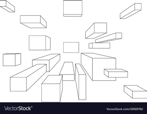 Many cubes in one point perspective Royalty Free Vector