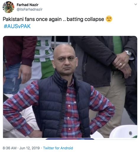 Pakistani fans once again .. batting collapse 😒 #AUSvPAK | Disappointed ...