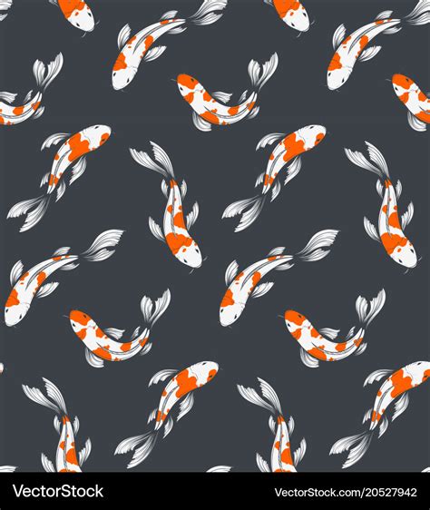 Koi fish pattern Royalty Free Vector Image - VectorStock