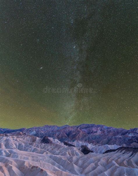 The Milky Way Over a Desert Landscape in Death Valley Stock Image ...