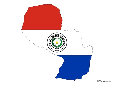 Flag Map of Paraguay | Free Vector Maps