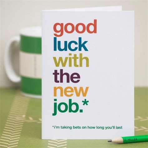 Funny New Job Card Sarcastic New Job Card Witty New Job