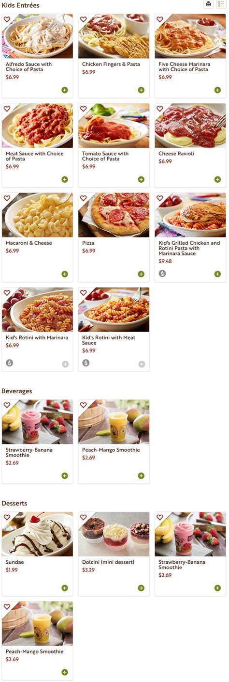 Olive Garden Menu Canada