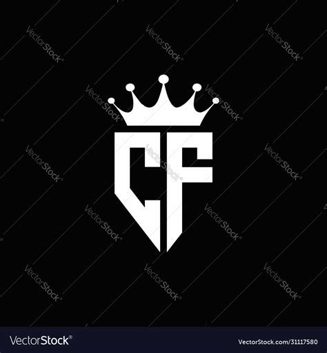 Cf logo monogram emblem style with crown shape Vector Image