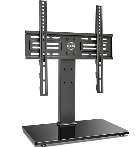 Buy FITUEYES Universal TV Stand for 27 to 55 Inch TVs, op Black TV Stand with 8mm Tempered Glass ...