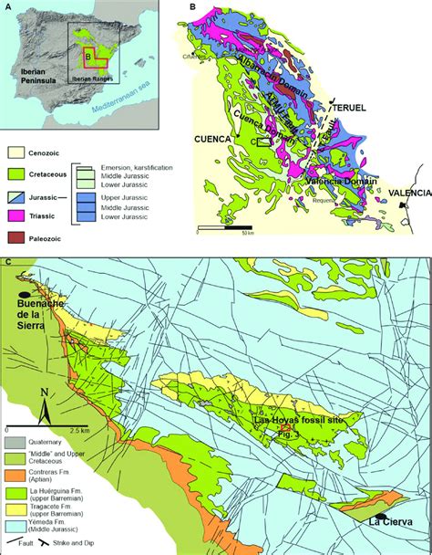 A, Location of the Iberian Ranges in the Iberian Peninsula; B ...