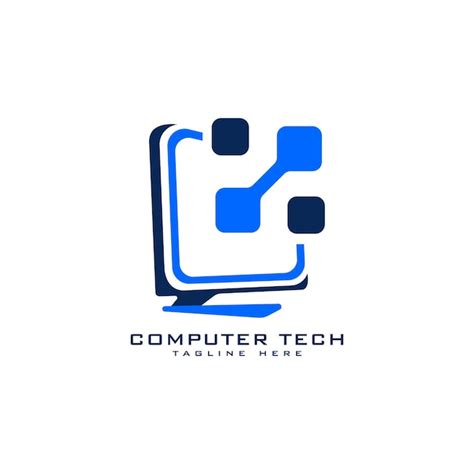 Premium Vector | Computer technology logo design template