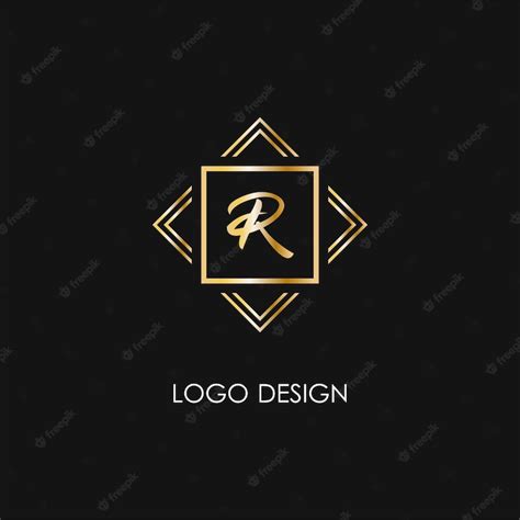 Premium Vector | Premium style r letter logo gold symbol on a black background luxury art deco ...