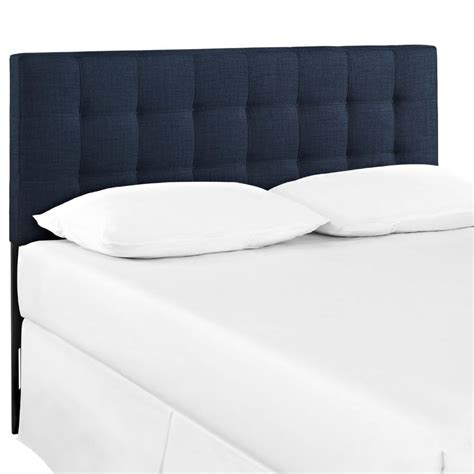 Navy blue upholstered headboard - The Handyman's Daughter