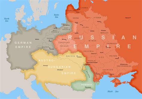 Map of Poland 1900 - Poland 1900 map (Eastern Europe - Europe)