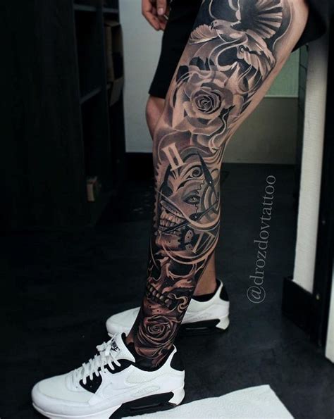 Flower Tattoo Leg Sleeve - Wiki Tattoo