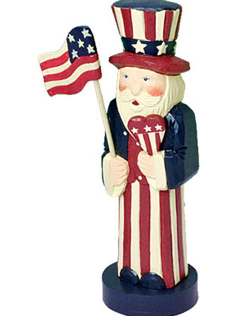 10" Wooden Uncle Sam Statue Prop Patriotic Decoration