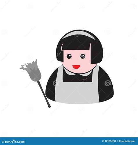 Maid Icon on a White Isolated Background. Vector Image Stock Vector - Illustration of service ...