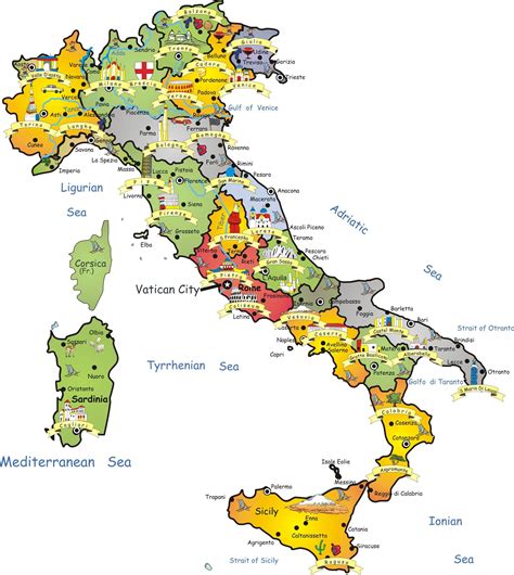 Tourist Map Of Italy With Cities - Jobie Lynelle