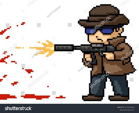 192 Pixel Art Man Gun Stock Vectors and Vector Art | Shutterstock