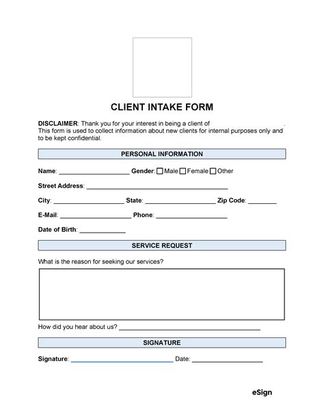 Free Client Intake Forms (35) | PDF | Word