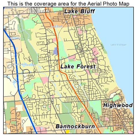 Aerial Photography Map of Lake Forest, IL Illinois