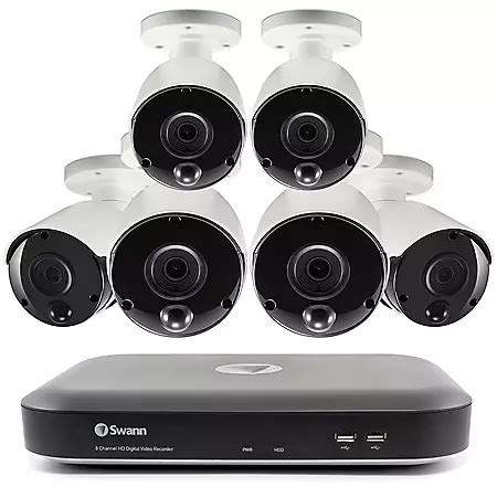 Swann 8-Channel 4K DVR Surveillance System with 2TB Hard Drive, 6 ...