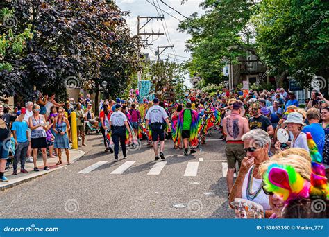 Provincetown, Massachusetts US - August 22, 2019 People Walking in the ...