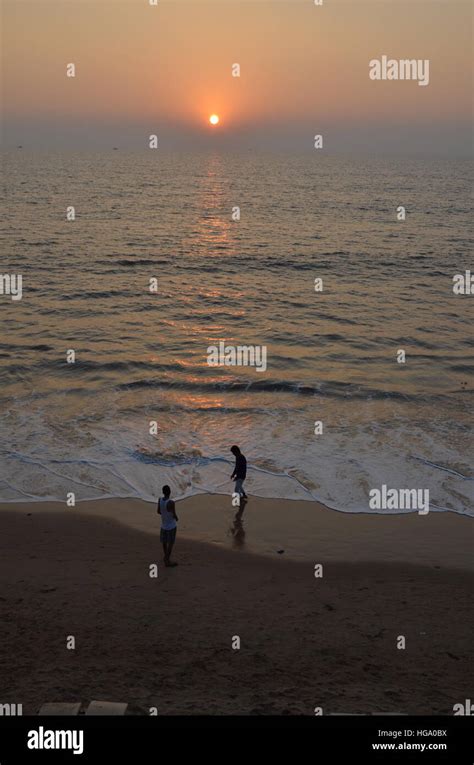 India Goa beach sunset Stock Photo - Alamy