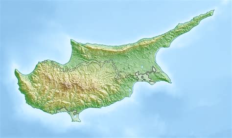 Cyprus - topographic • Map • PopulationData.net