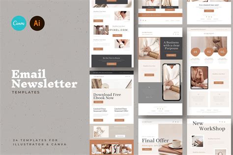 24 CANVA Newsletter Templates | Marketing Templates ~ Creative Market