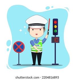 Cute Chinese Traffic Police Officer Traffic Stock Vector (Royalty Free ...