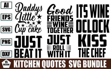 Kitchen Funny Quotes Svg Bundle Graphic by GraphicResources · Creative ...