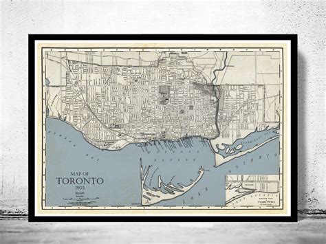 Old Map of Toronto Canada 1903 Vintage Map of Toronto - VINTAGE MAPS AND PRINTS