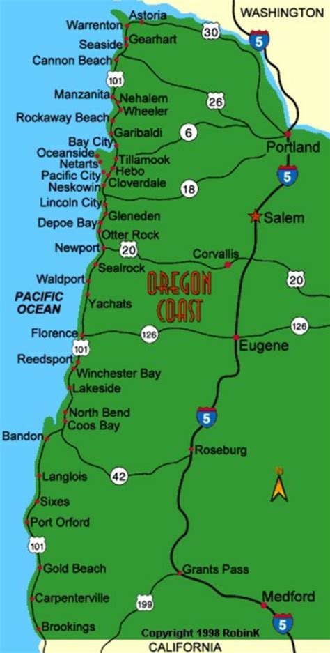 Map Of The Oregon Coast Hwy 101 - Map Of Counties Around London