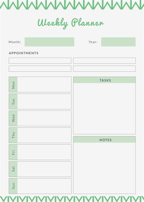 Free Weekly Planner Template in Adobe Photoshop, Adobe Illustrator, Adobe InDesign | Template.net