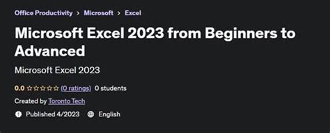 Microsoft Excel 2023 from Beginners to Advanced