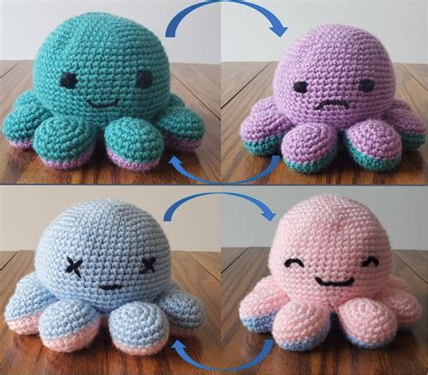 Reversible Octopus Crochet Pattern PDF - Etsy | Octopus crochet pattern, Octopus crochet pattern ...