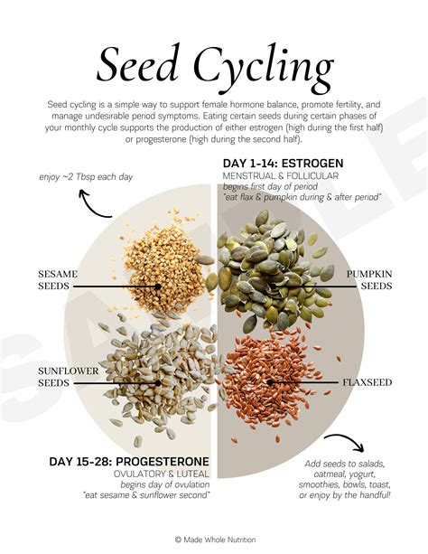 Seed Cycling Handout — Functional Health Research + Resources — Made ...