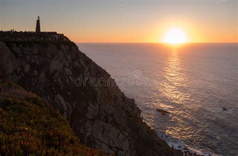 Amazing Sunset at Cabo Da Roca (Cape Roca Stock Photo - Image of clouds, colorful: 140867096